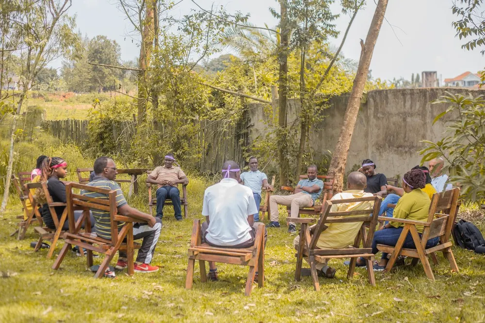 Community support group in session